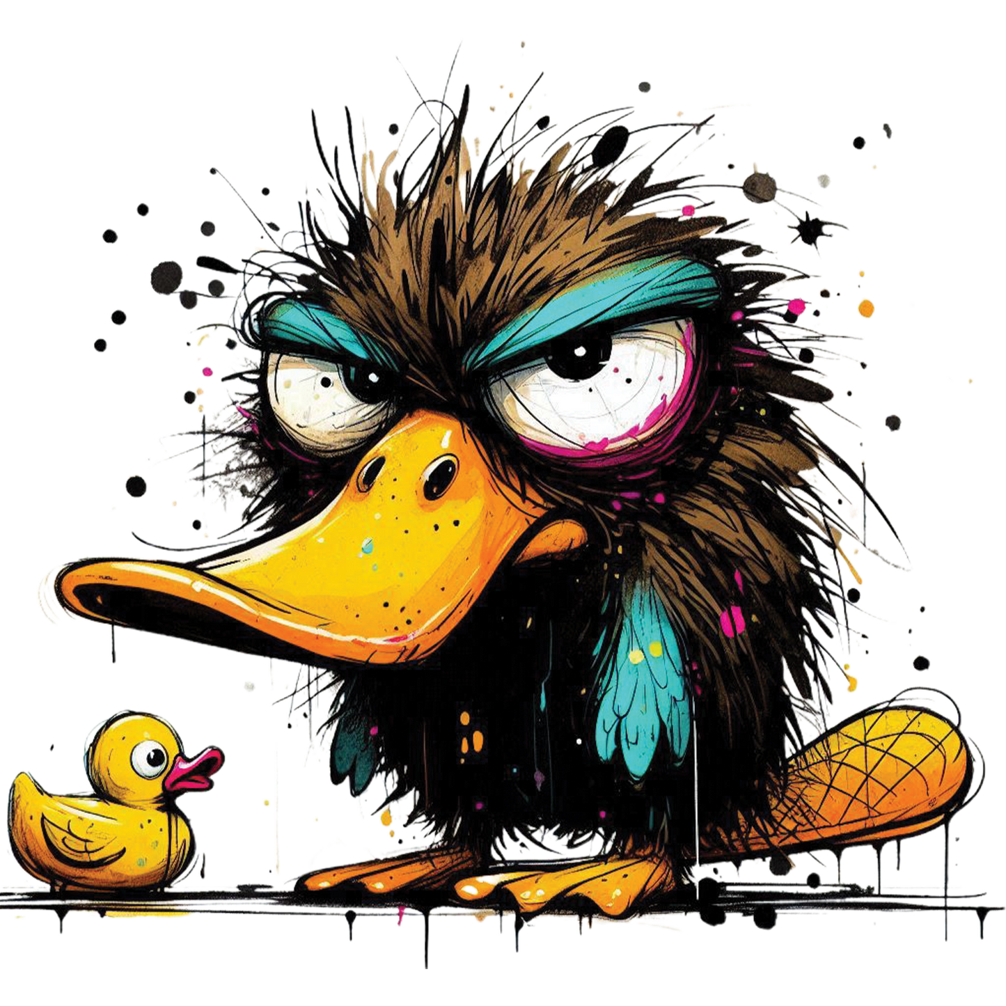 Bügelbild Muffel Quak Ente