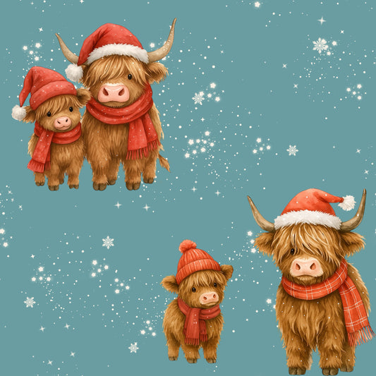 Stoffmuster Weihnachts Muh
