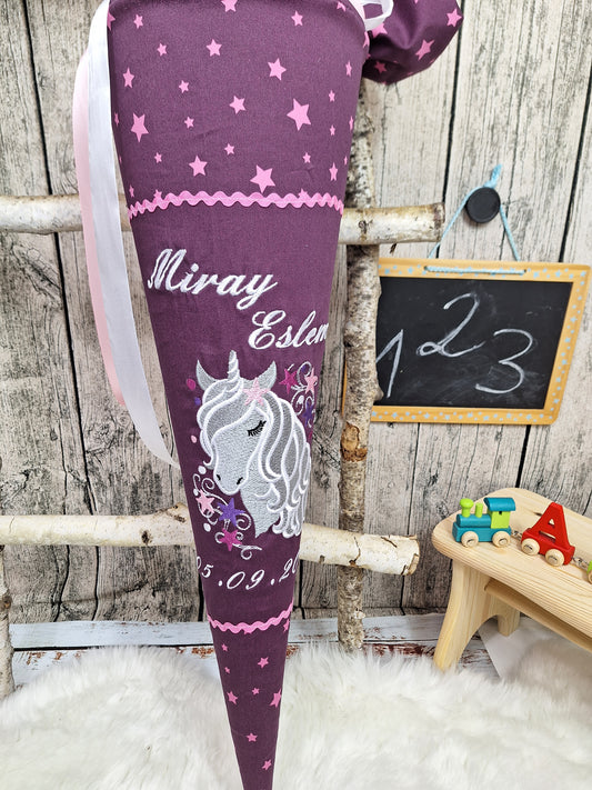 Schultüte Pferd rosa weiß