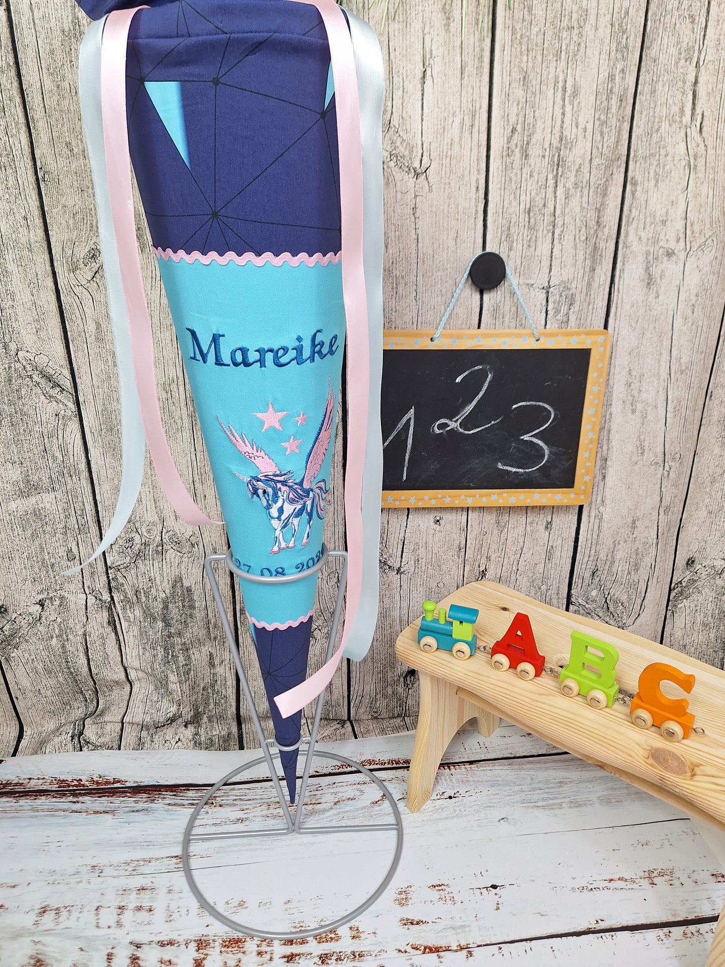 Schultüte Pegasus blau