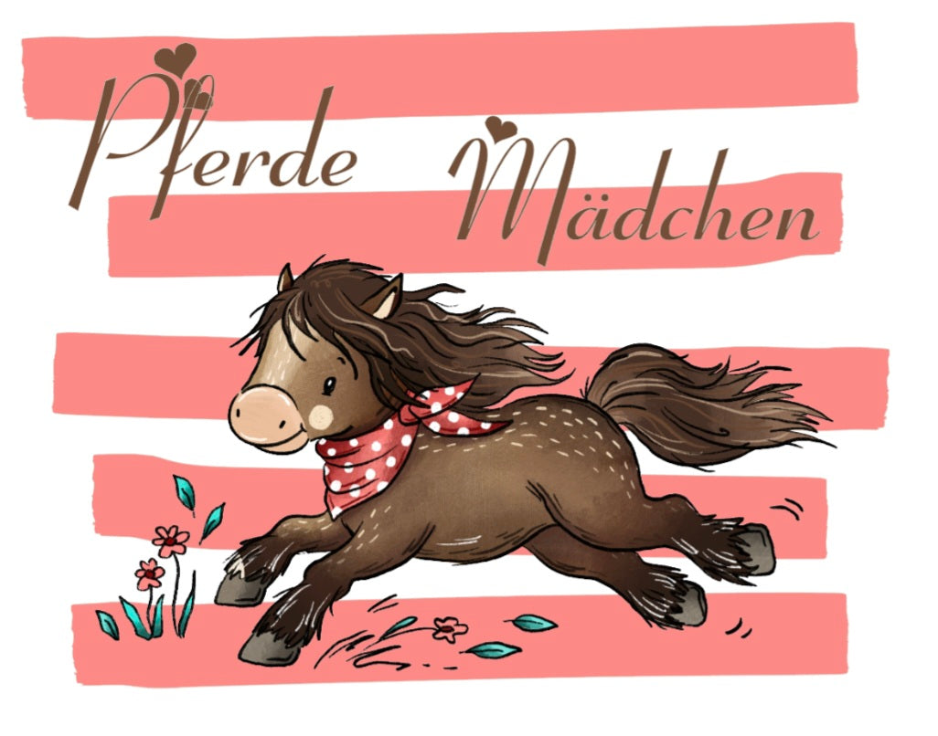 Bügelbild Streifen Pferde Mädchen 6
