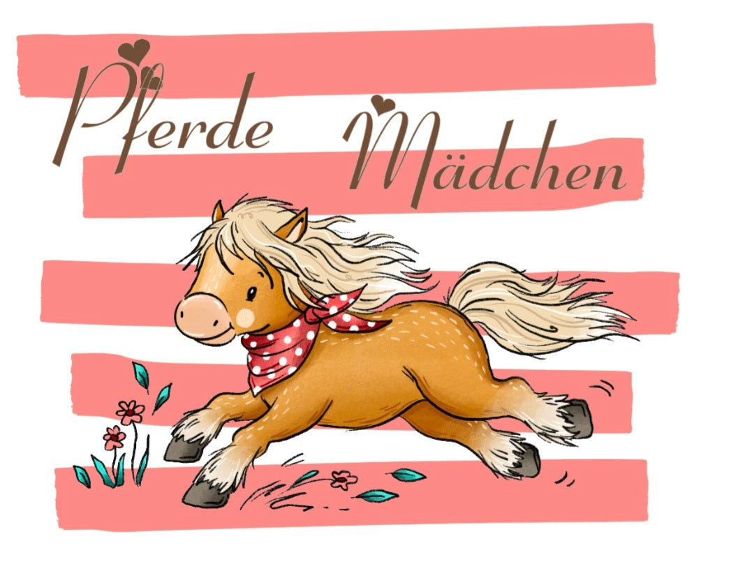 Bügelbild Streifen Pferde Mädchen 5
