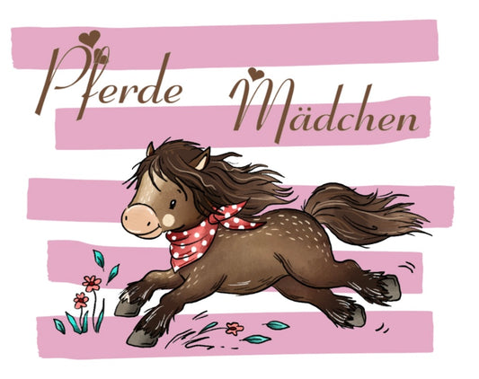 Bügelbild Streifen Pferde Mädchen 4
