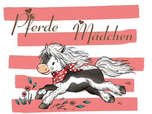 Bügelbild Streifen Pferde Mädchen 2
