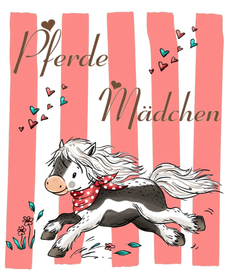 Bügelbild Streifen Pferde Mädchen 9