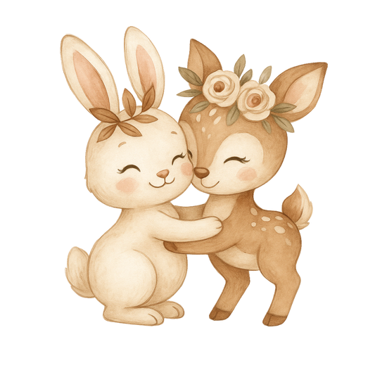 Bügelbild Hase & Reh