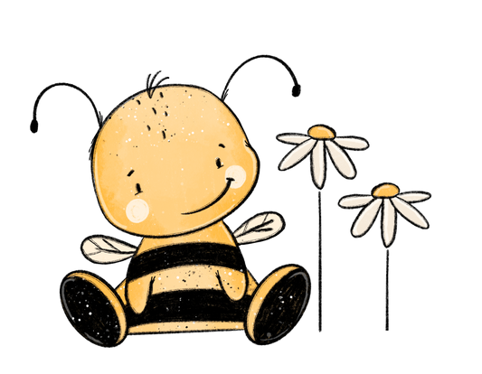 Bügelbild Bienchen Blume