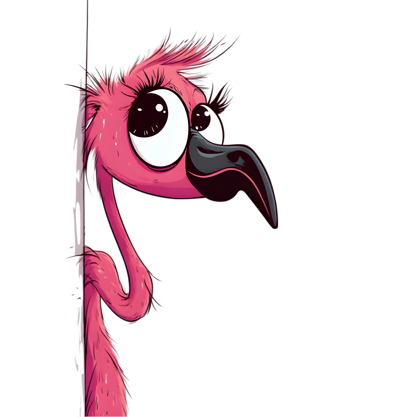 Bügelbild neugieriger Flamingo