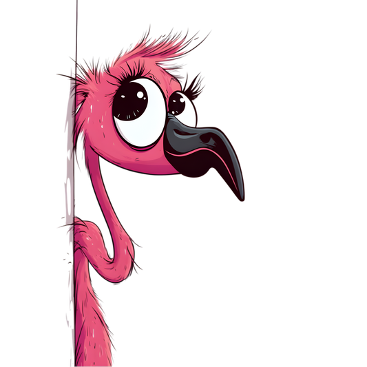 Bügelbild neugieriger Flamingo