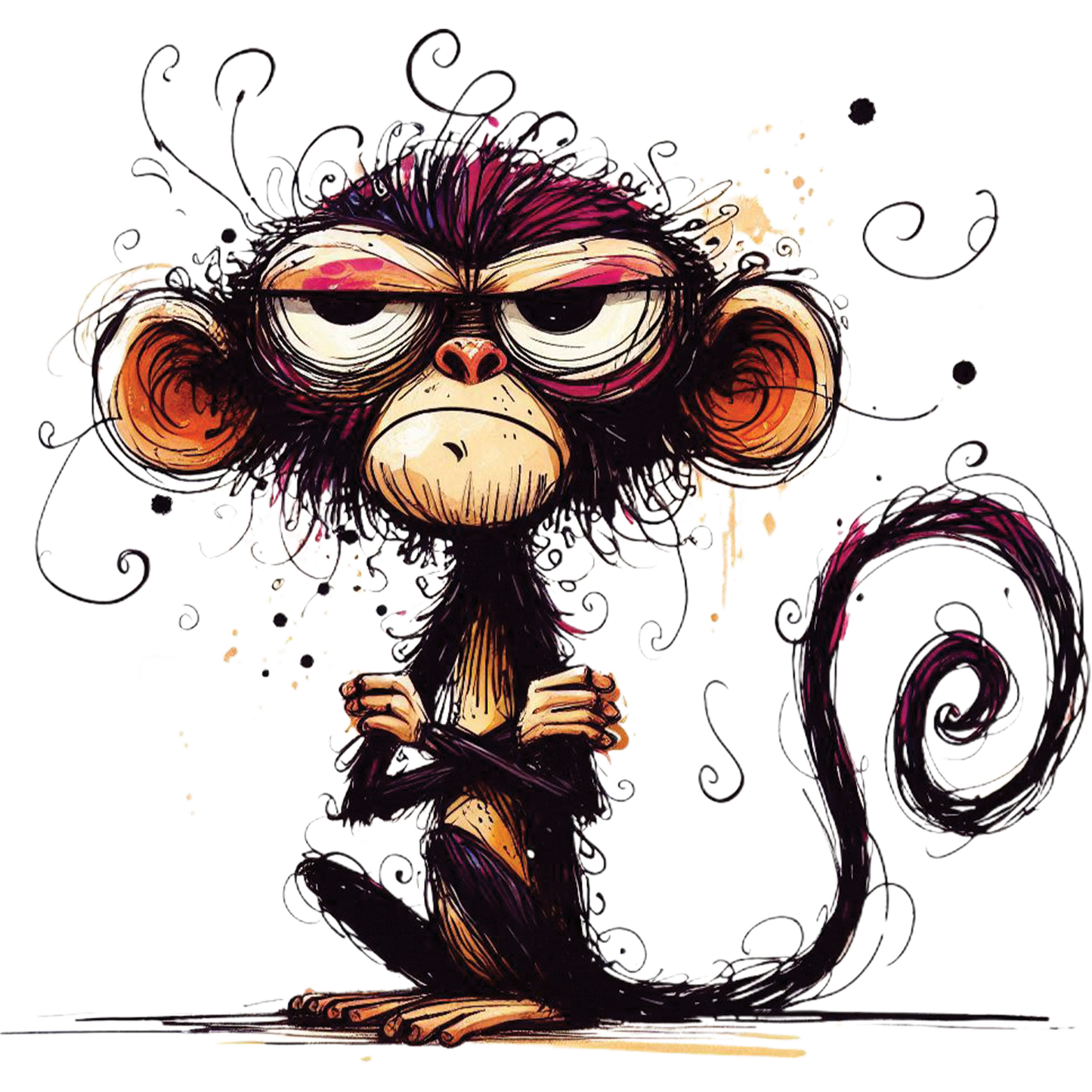 Bügelbild Muffel Monkey Affe