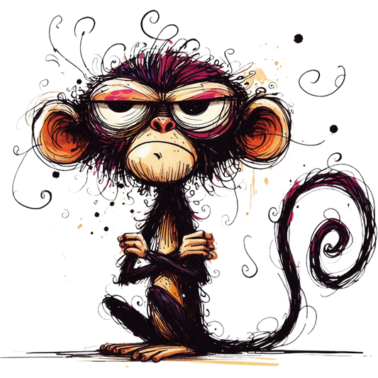 Bügelbild Muffel Monkey Affe
