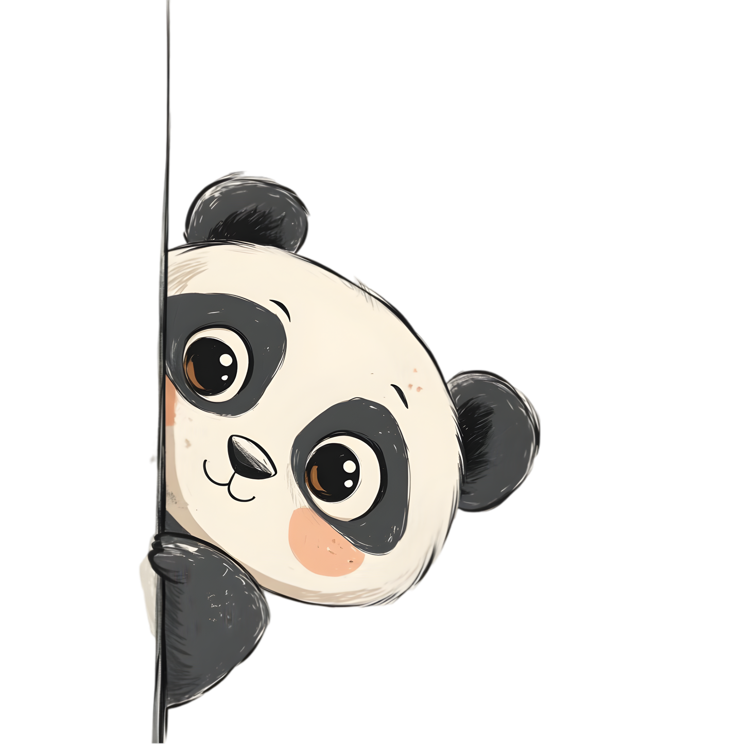 Bügelbild neugieriger Panda