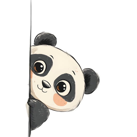 Bügelbild neugieriger Panda