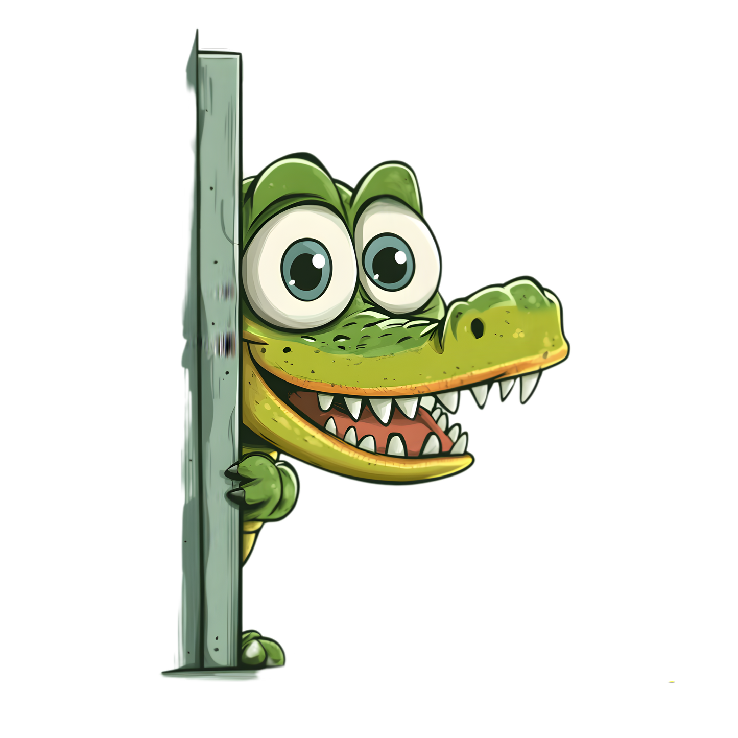Bügelbild neugieriges Krokodil