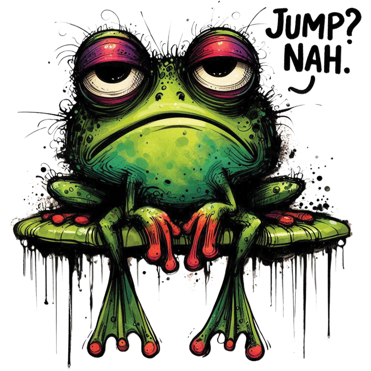 Bügelbild Muffel Frosch Jump
