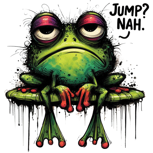 Bügelbild Muffel Frosch Jump