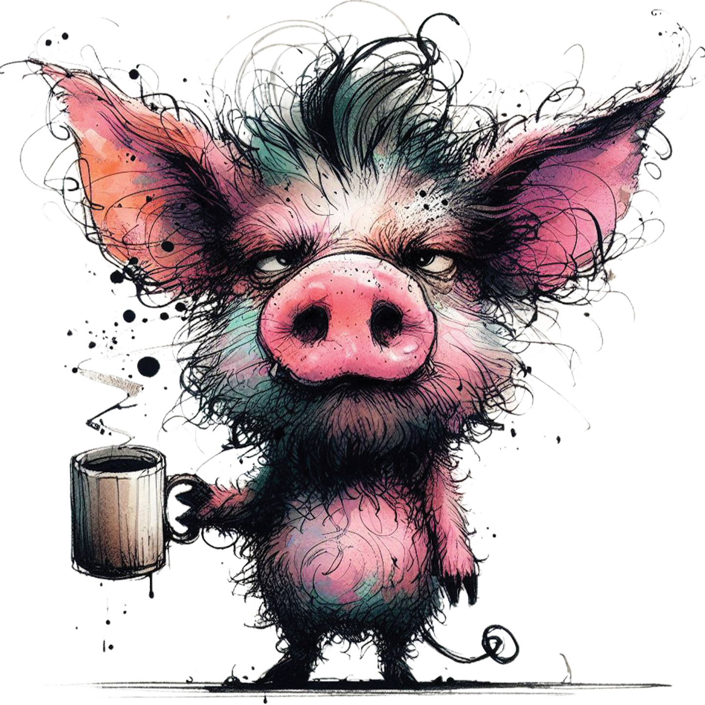 Bügelbild Muffel Schwein