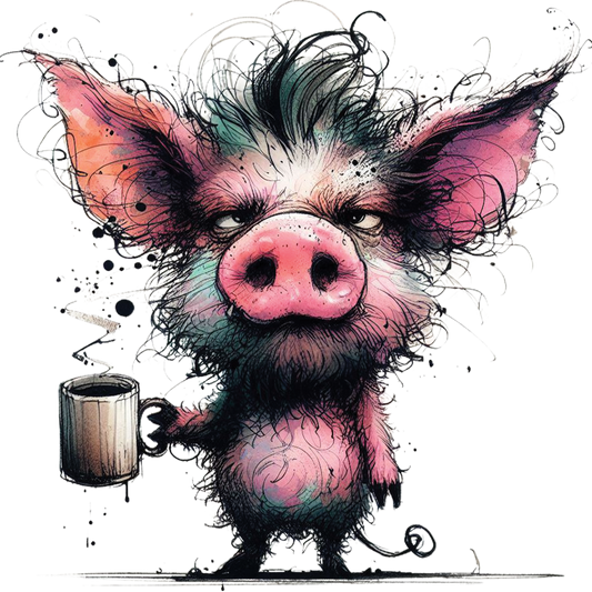 Bügelbild Muffel Schwein
