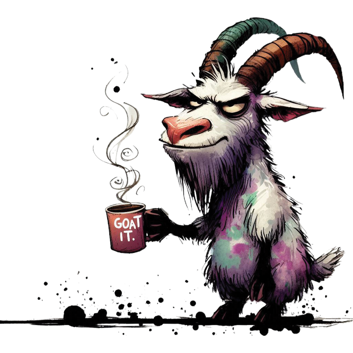 Bügelbild Muffel Ziegenbock