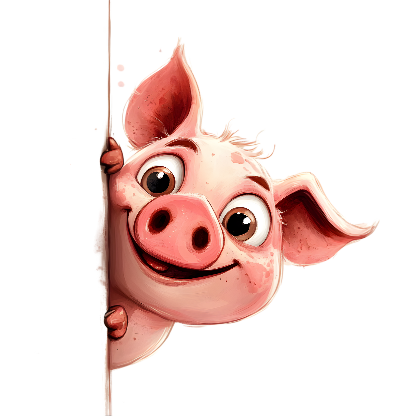 Bügelbild neugieriges Schwein