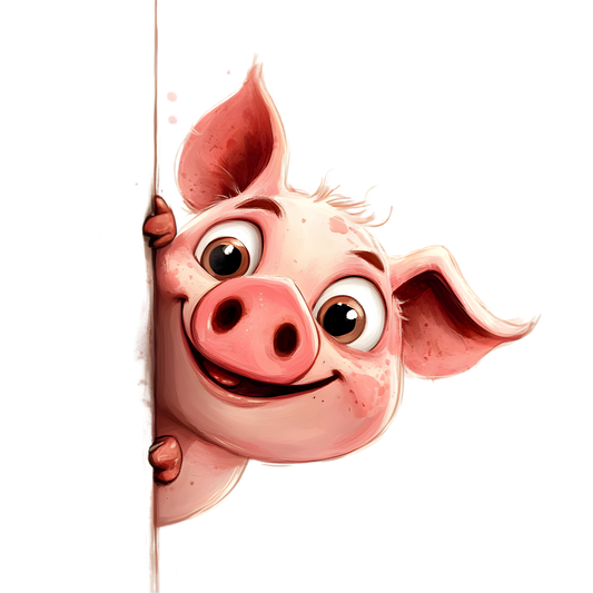Bügelbild neugieriges Schwein
