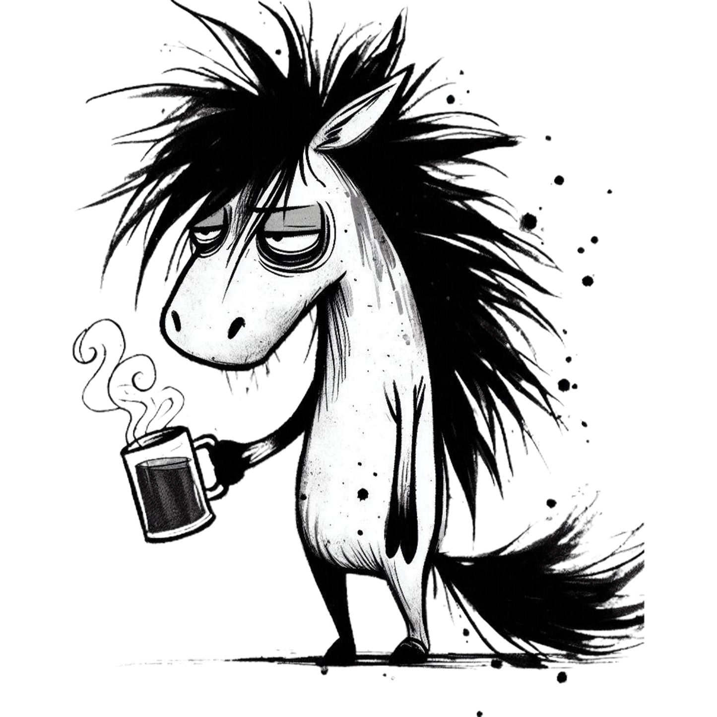 Bügelbild Muffel Black Pferd