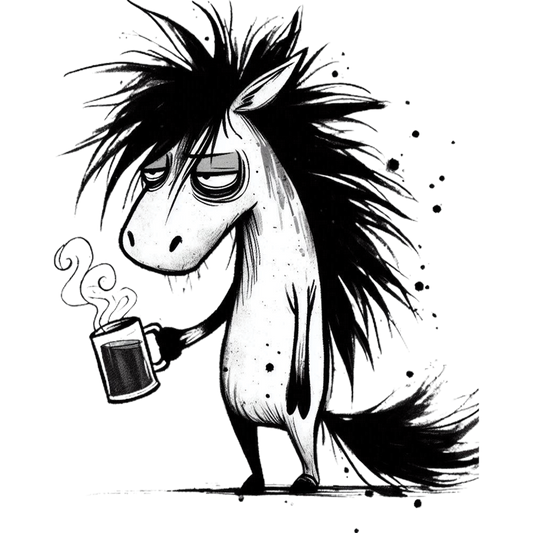 Bügelbild Muffel Black Pferd