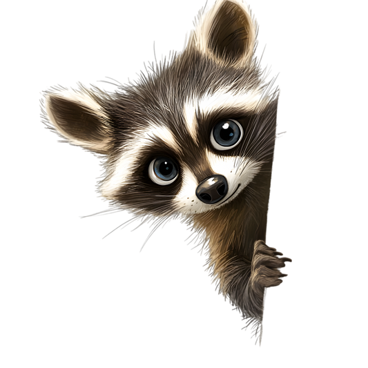 Bügelbild neugieriger Waschbär