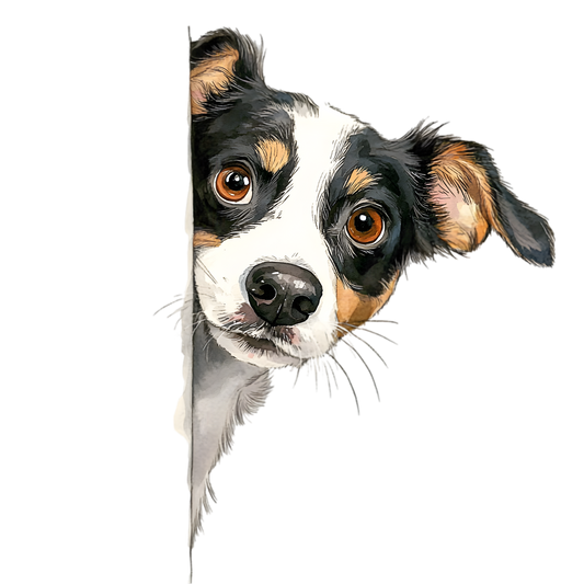 Bügelbild neugieriger Hund