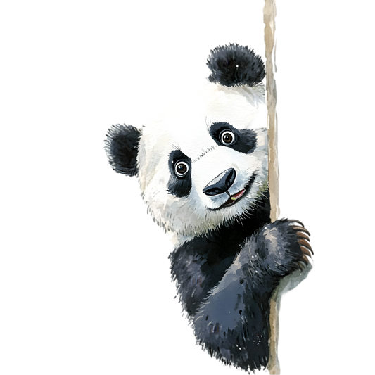 Bügelbild neugieriger Panda