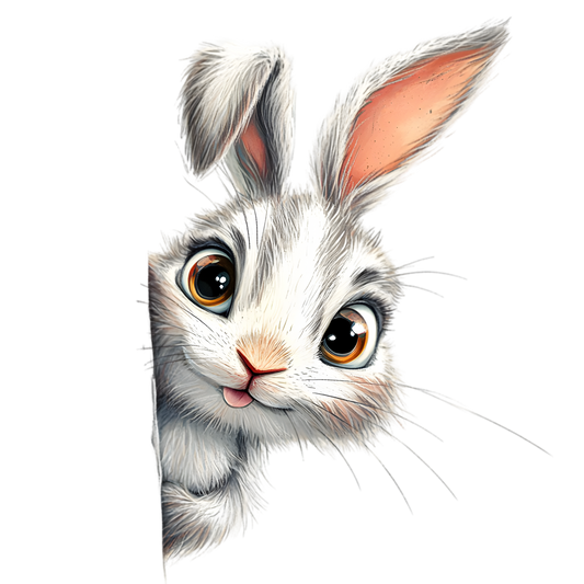 Bügelbild neugieriger Hase