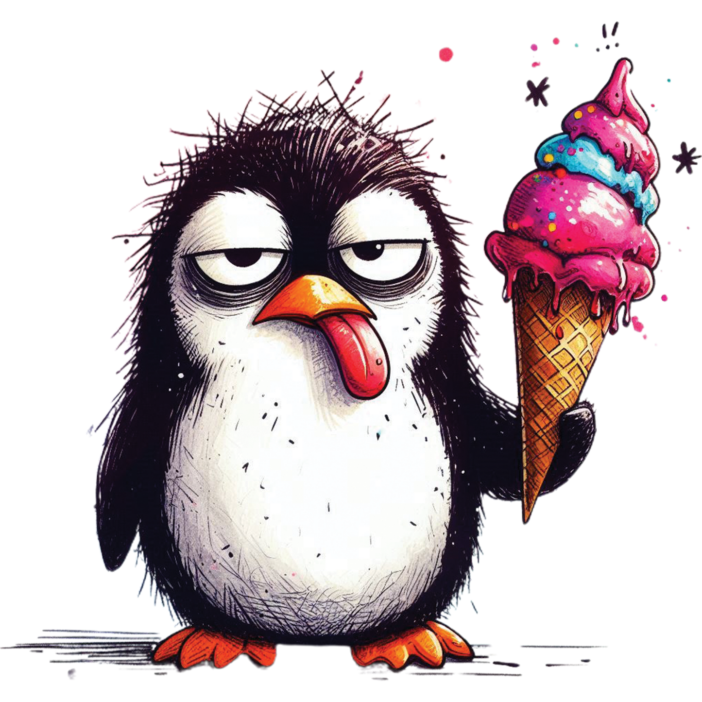 Bügelbild Muffel Pingu Pinguin