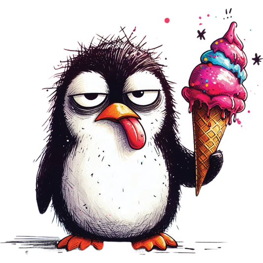 Bügelbild Muffel Pingu Pinguin