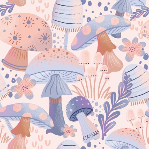 Stoffmuster Mushroom rosa