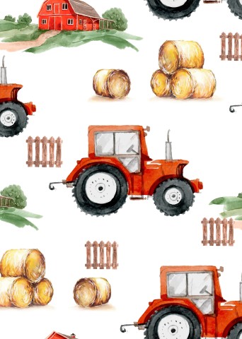 Stoffmuster Traktor rot
