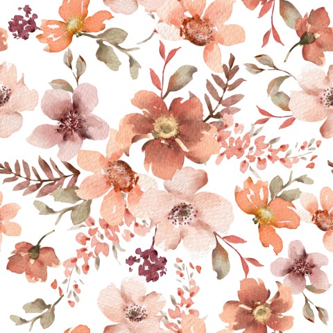 Stoffmuster Blumen Flower orange