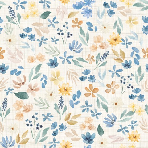 Stoffmuster Blue Flower