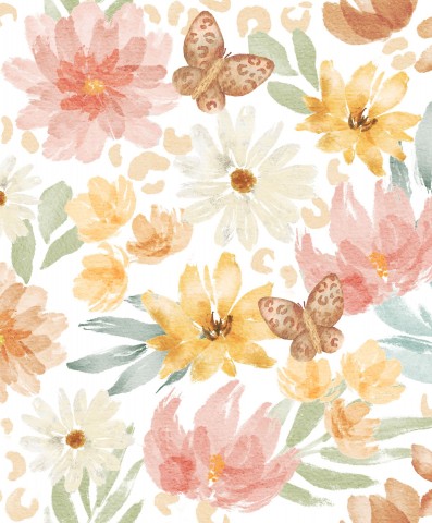 Stoffmuster Flower orange