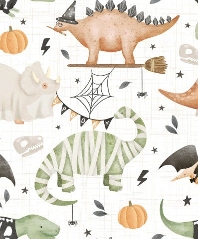 Stoffmuster Dino Halloween