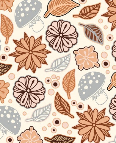 Stoffmuster Retro Herbst