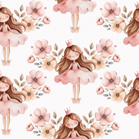 Stoffmuster Blumen Prinzessin
