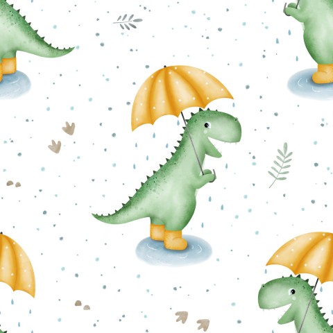 Stoffmuster Dino Rain