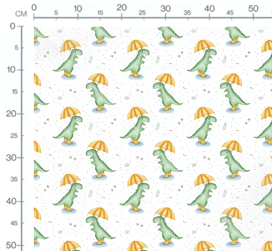 Stoffmuster Dino Rain