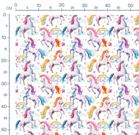 Stoffmuster Regenbogen Einhorn