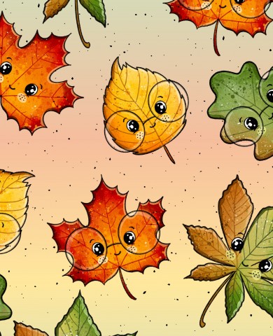 Stoffmuster Herbst Blätter  Exklusiv