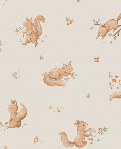 Stoffmuster sweet Eichhörnchen