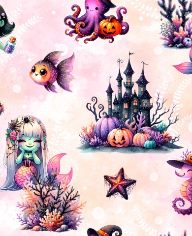 Stoffmuster Unterwasser Halloween