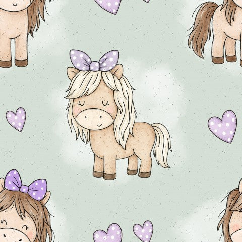 Stoffmuster Exklusiv Pony Lila