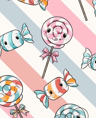 Stoffmuster Exklusiv Sweety Lolli Pops