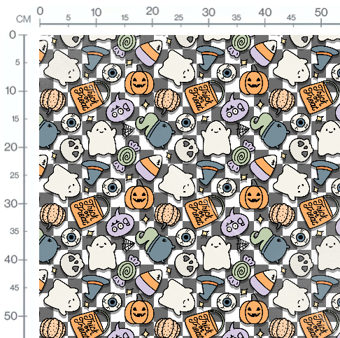 Stoffmuster Schach Halloween schwarz